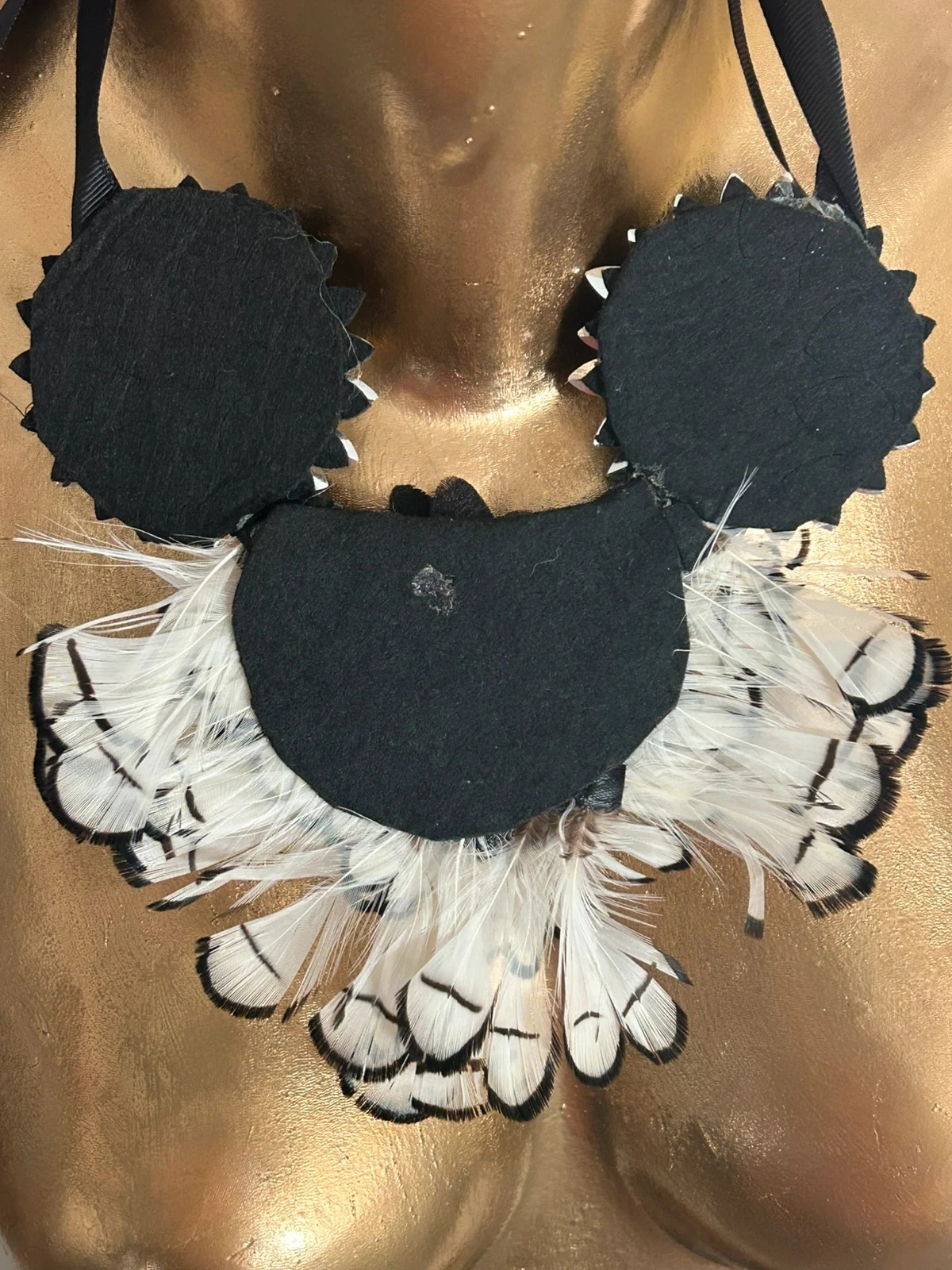 Viejo collar de plastrón y plumas – photo 5